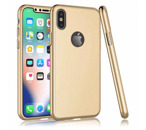 360° kryt Apple iPhone X, XS - zlatý